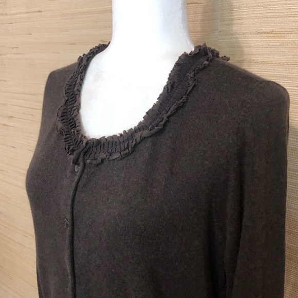 Caslon Viscose Cotton Angora Rabbit Cashmere Blend Button Up Cardigan Medium - Picture 2 of 7